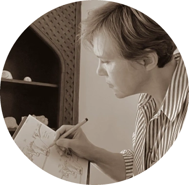 Processus de création, esquisse réalisée à la main